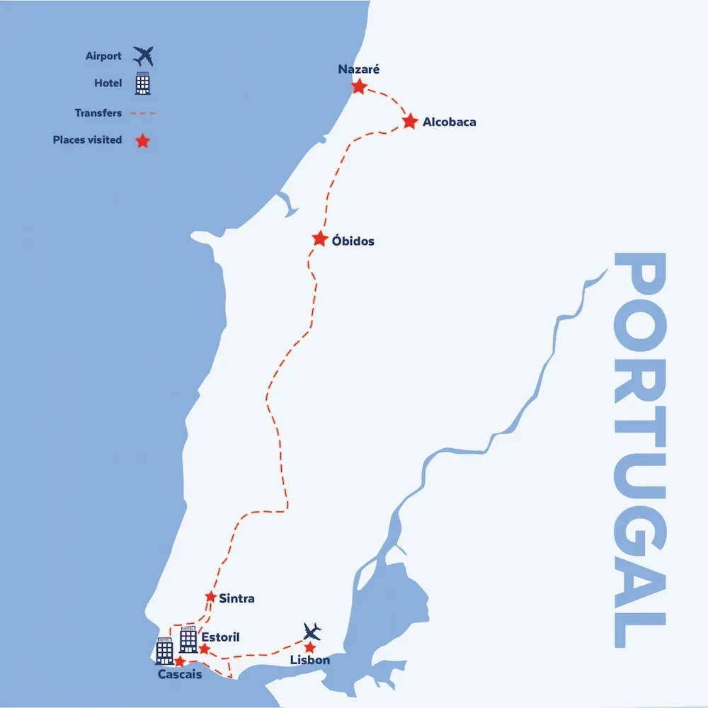 Tour map for Estoril & The Lisbon Coast - Solo Traveller