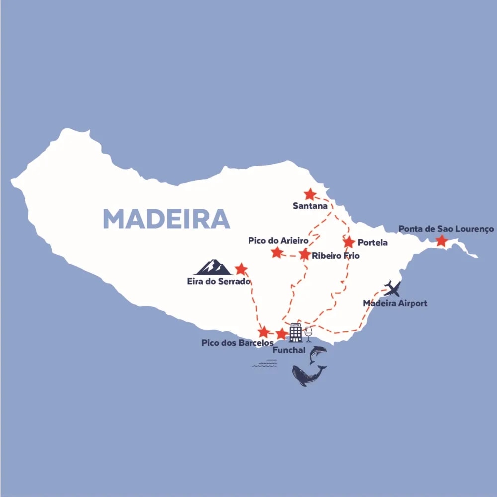 Tour map for Highlights of Madeira - Solo Traveller