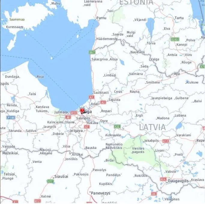 Tour map for Baltic Highlights including Vilnius, Riga & Tallinn