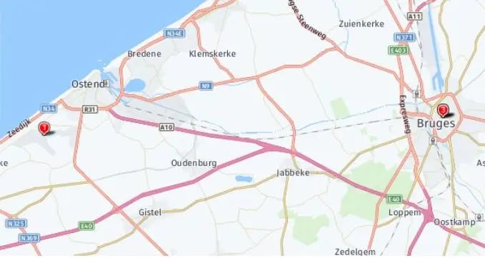 Tour map for Bruges Christmas Markets