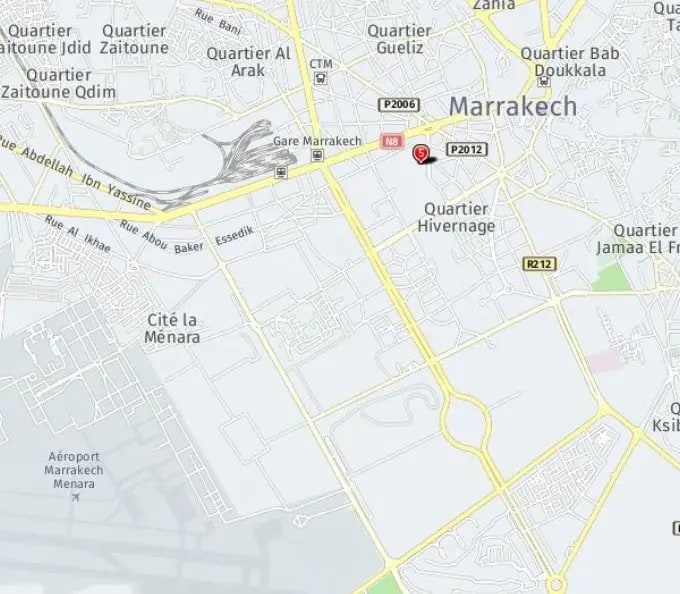 Tour map for Marrakech City Break