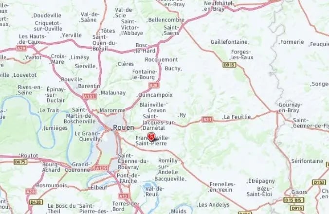 Tour map for Monet's Garden & Gardens of Normandy