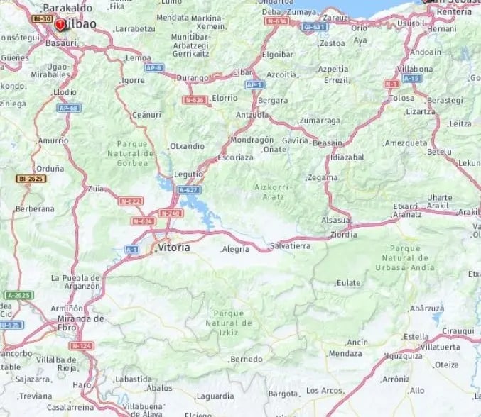 Tour map for Treasures of the Spanish Basque Country - Unique Small Group