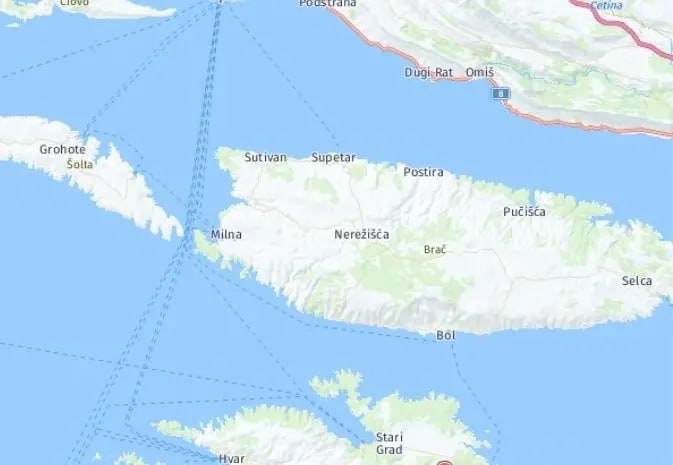 Tour map for Croatia Yoga Holiday