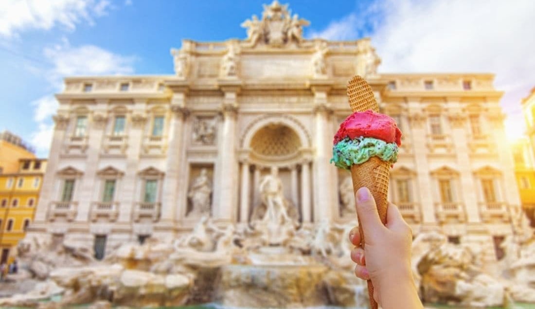 Enjoy a gelato at the Trevi Fountain!