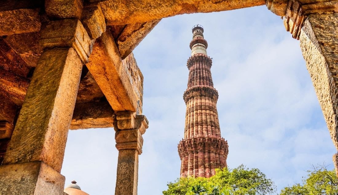 See the Qutub Minar, the world’s tallest brick minaret
