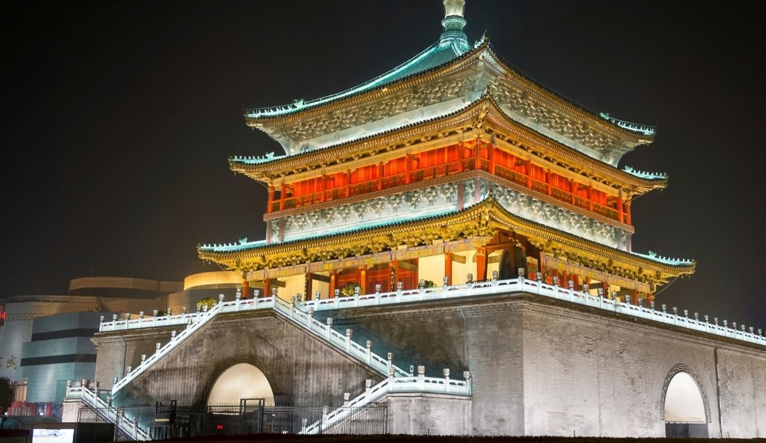 See Xi An Tower at Night on a Guided Tour