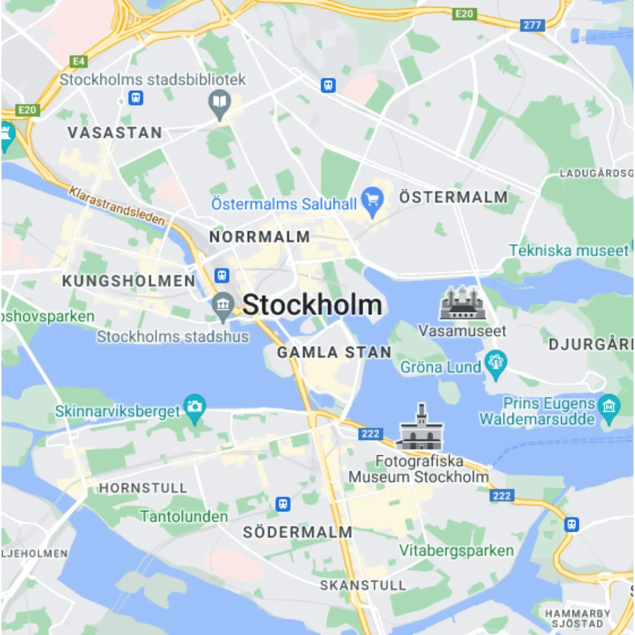 Tour map for Stockholm Short Break