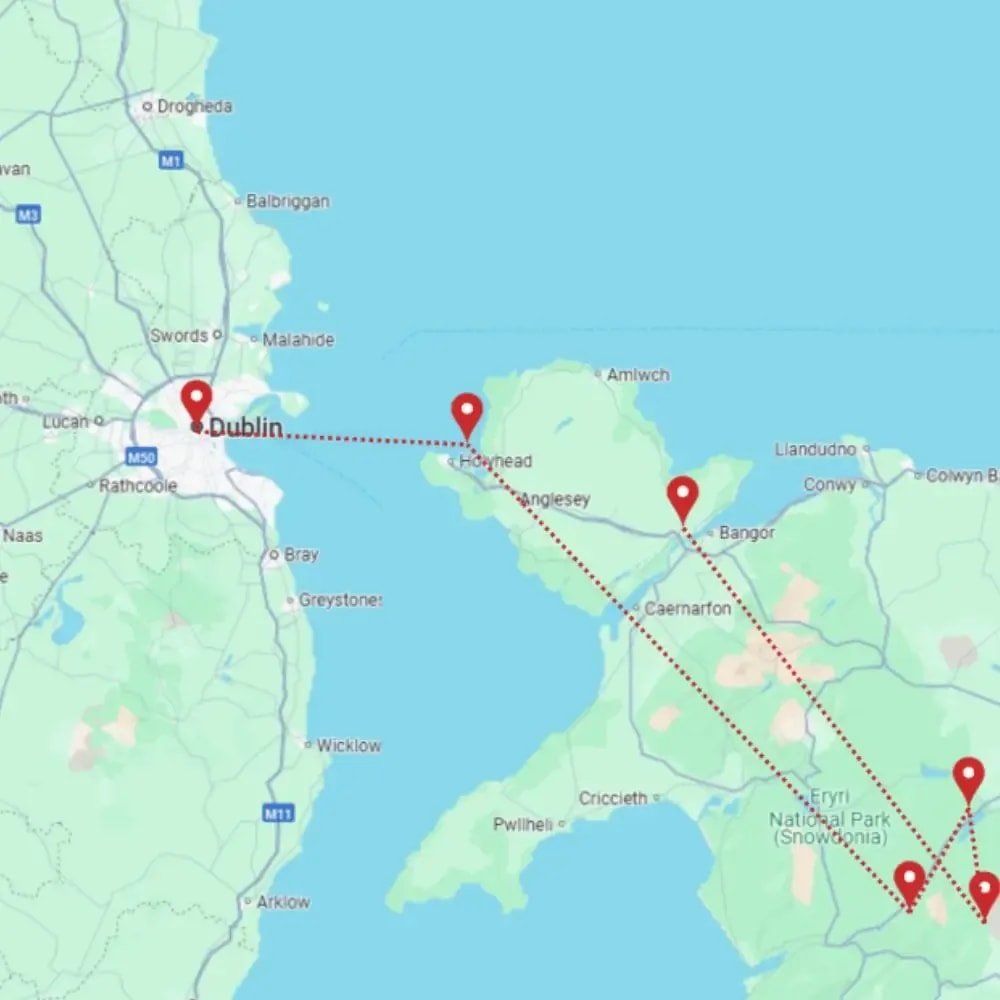 Tour map for Gardens of Shropshire