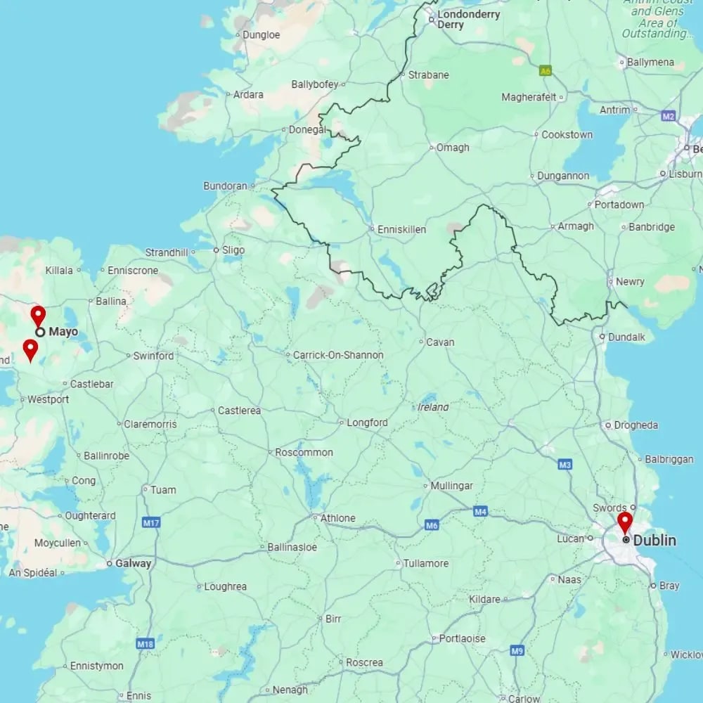 Tour map for Gardens of Mayo