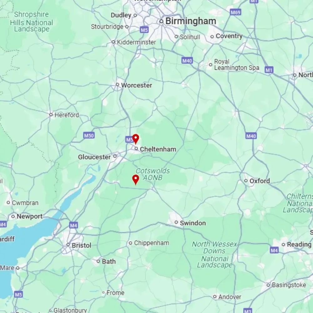 Tour map for Gardens of the Cotswolds