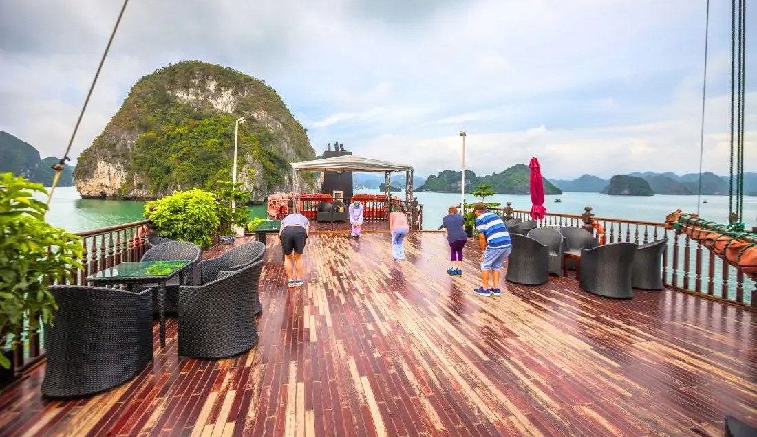 Tai Chi Lesson on Deck