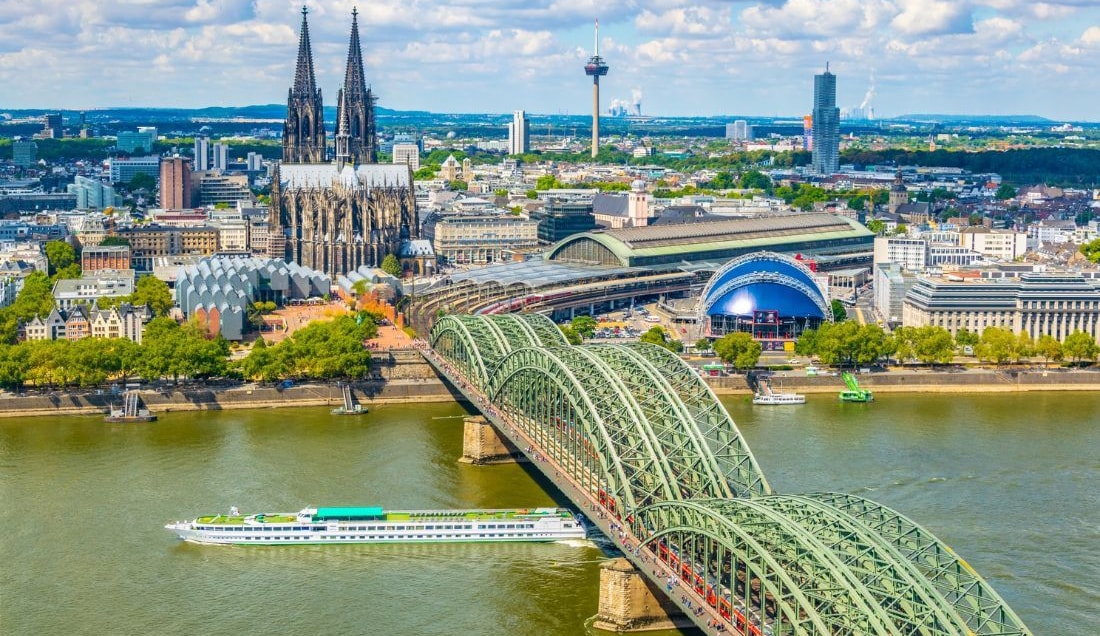 Admire the stunning skyline of Cologne with its iconic cathedral.