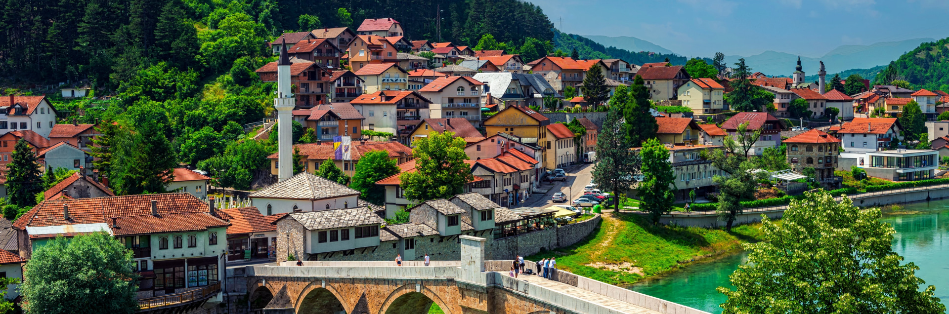 Explore the scenic town of Konjic. 