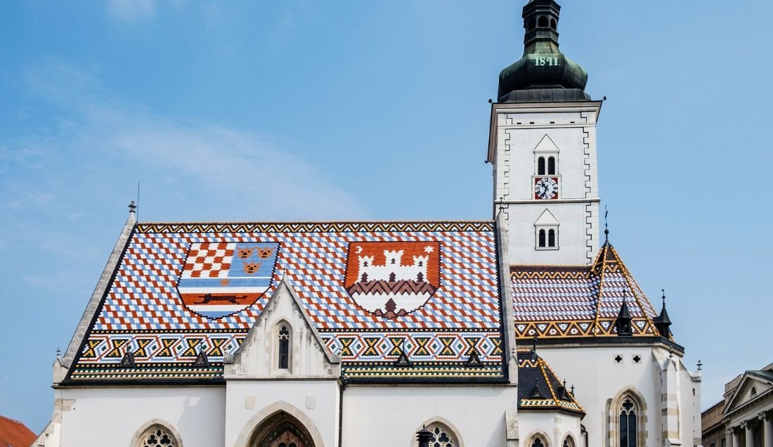 See the colourful rooftop of St Mark's Church in Zagreb.