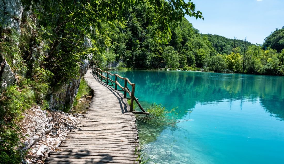 Visit the UNESCO World Heritage site of Plitvice Lakes National Park.