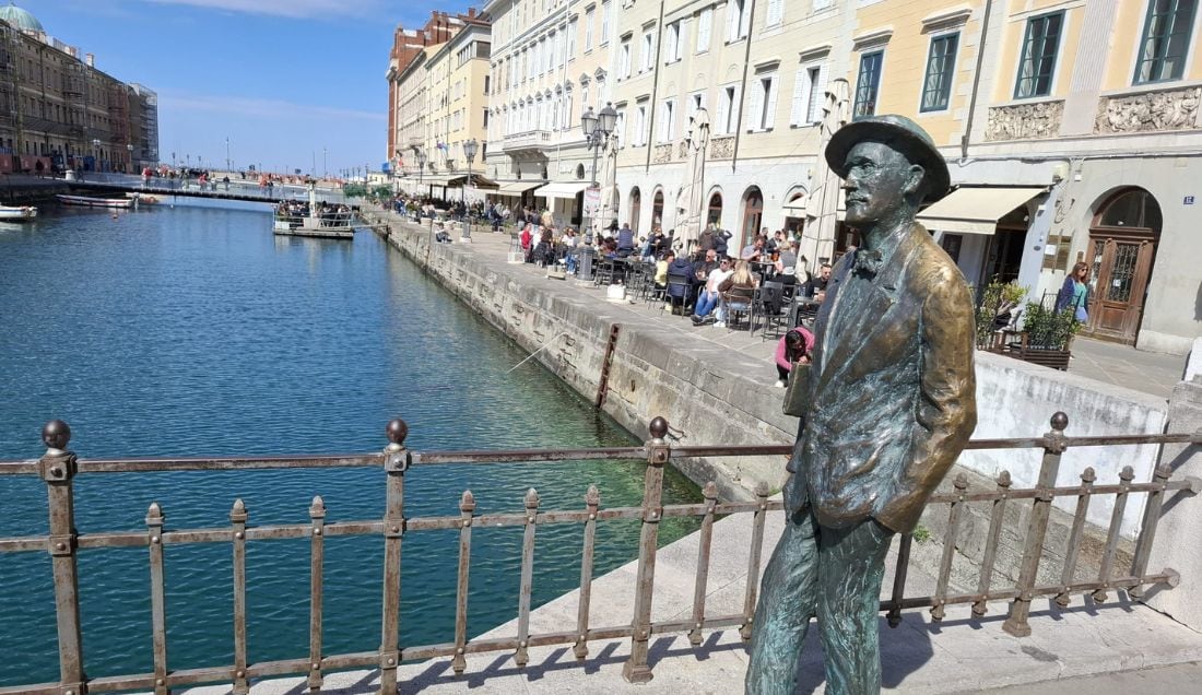 The statue of James Joyce, who lived for many years in Trieste.