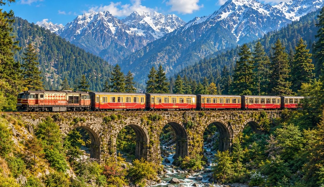 Take in the scenery of the Himalayas on the Shimla train journey. 