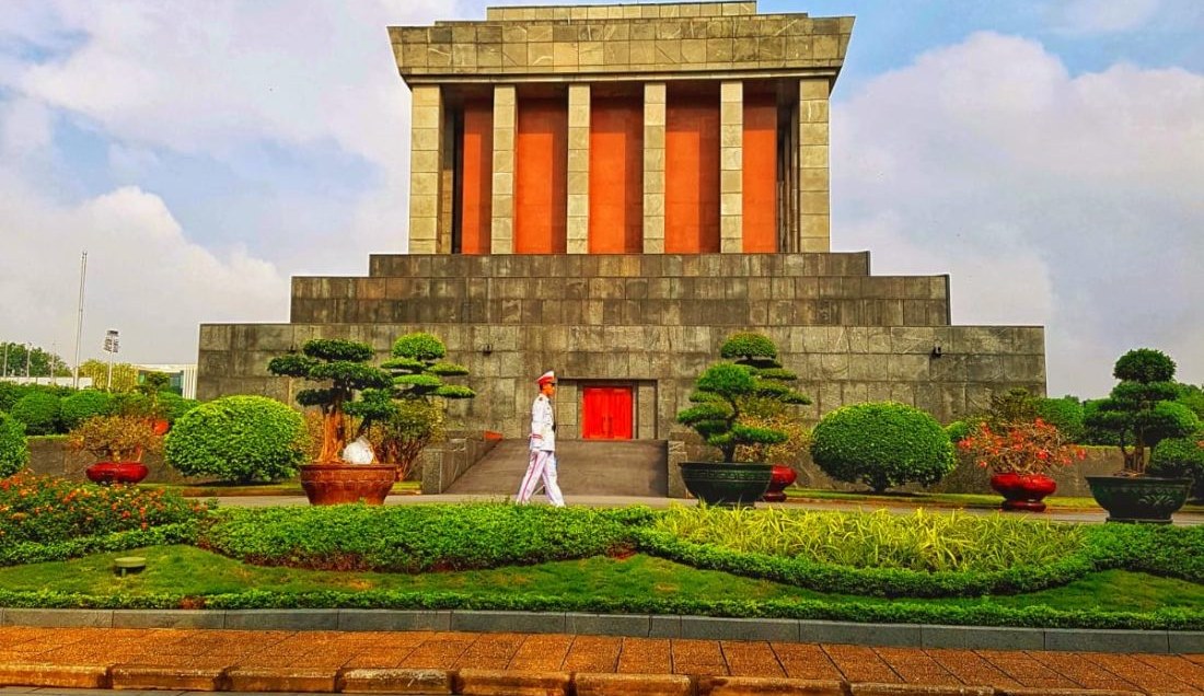 Visit the Ho Chi Minh Mausoleum in Hanoi.