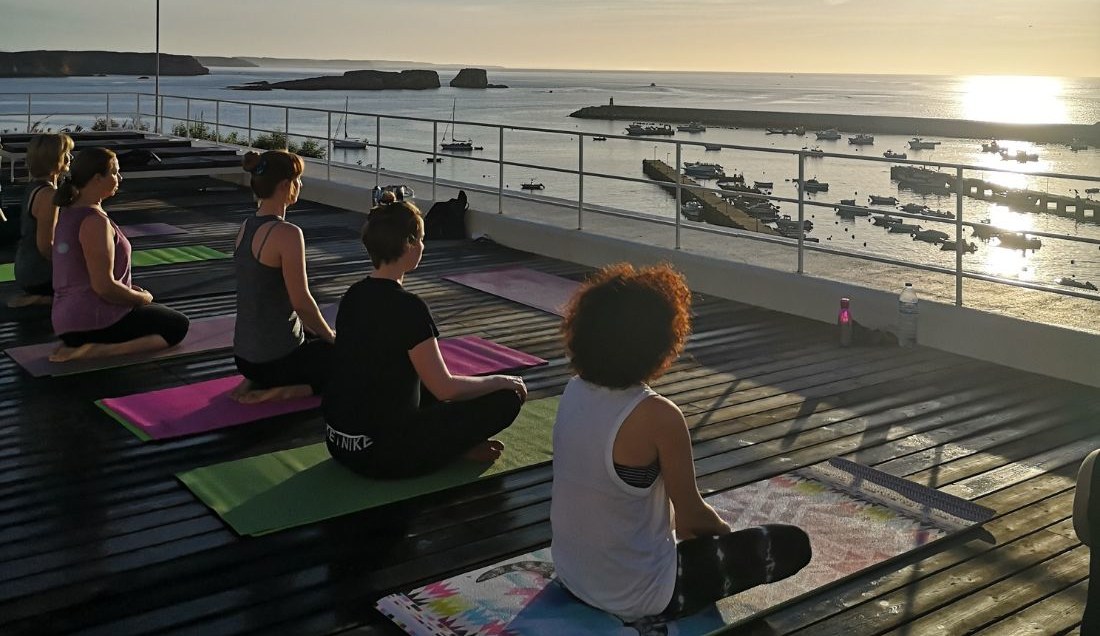 Practice yoga with sea views in the Algarve.